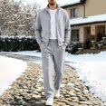 thumbnail image 1 of Maqroz Mens Two Piece Tracksuit Matching Sets Solid Full Zip Up Jacket Straight Leg Sweatpants Casual Athletic Activewear Suits, 1 of 7
