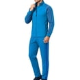 thumbnail image 1 of Maqroz Mens Two Piece Tracksuit Sets Contrast Raglan Sleeve Zip Up Jacket Side Stripe Sweatpants Casual Athletic Activewear Outfits for Morning Running, 1 of 7