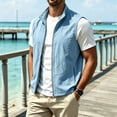 thumbnail image 1 of Maqroz Mens Vests Outerwear Lightweight Sleeveless Jackets Stand Collar Full Zip Windbreaker Casual Golf Waistcoat for Spring Travel and Outdoor Activities, 1 of 8