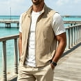 thumbnail image 1 of Maqroz Mens Vests Outerwear Lightweight Sleeveless Jackets Stand Collar Full Zip Windbreaker Casual Golf Waistcoat for Spring Travel and Outdoor Activities, 1 of 8