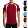 thumbnail image 1 of Maqroz Mens Workout Shirts Plus Size Shorts Sleeve Crewneck Tee Athletic Workout T-Shirt Casual Vintage Racing Tee Fashion Summer Streewear, 1 of 9