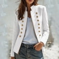 thumbnail image 1 of Maqroz Napoleon Jacket for Womens Stand Collar Long Sleeve Double Breasted Outerwear Gold Decor Buttons Tailored Structured Dressy Jacket for Evening Occasions, 1 of 7