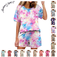 thumbnail image 1 of Maqroz Pajama Sets for Women 2 Piece Soft Sleepwear Short Sleeve Top and Shorts 2 Piece Loungewear Floral Print Nightwear with Pockets Comfortable Breathable Pjs Sets Casual Home Wear, 1 of 7