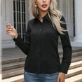 thumbnail image 1 of Maqroz Plus Size Tops For Women Long Sleeve Lapel Shirt Casual Loose Button Down Shirts Work Business Top Classic Formal Office Blouse, 1 of 7