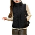 thumbnail image 1 of Maqroz Puffer Vest for Women Lightweight Sleeveless Quilted Jackets Waistcoat Zip Up Stand Collar Winter Coat with Pockets, Black L, 1 of 4