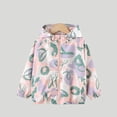 thumbnail image 1 of Maqroz Rain Jackets for Girls Waterproof Hooded Raincoats Full Zip Fashion Graphic Lightweight Windbreakers for Kids Soft Shell Travel Hiking Recreational Wear with Pockets, 1 of 3