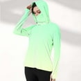 thumbnail image 1 of Maqroz Rash Guard for Women Long Sleeve UPF 50+ Sun Protection Fishing Jacket Shirts with Thumb Holes & Face Mask Gradient Zip Up Lightweight Breathable Spf Shirt Cooling Hoodie Outdoor Hiking Shirts, 1 of 7