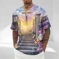 thumbnail image 1 of Maqroz T Shirts for Man Plus Size Short Sleeve Crewneck Top Easter Print Jesus Christian Cross Graphic Tshirts Casual Loose Oversized Tee, 1 of 5