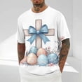 thumbnail image 1 of Maqroz T Shirts for Man Plus Size Short Sleeve Crewneck Top Easter Print Jesus Christian Cross Graphic Tshirts Casual Loose Oversized Tee, 1 of 5