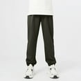 thumbnail image 1 of Maqroz Toddler Boys Casual Joggers Lightweight Cotton Linen Pants Elastic Ankle Trousers Solid Color Loose Fit Summer Beach Bottoms Dark Gray,10-11Years, 1 of 6