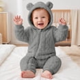 thumbnail image 1 of Maqroz Toddler Winter Warm Fleece Romper Boys Girls Long Sleeve Hooded Jumpsuit Casual Outerwear Sleepwear Fashion Playwear Zip Up Clothes with Bear Ears, 1 of 9