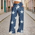 thumbnail image 1 of Maqroz Wide Leg Pants Women Plus Size Adjustable Elastic High Waisted Summer Floral Print Loose Flowy Lounge Trousers with Pockets Casual Baggy Beach Pants Outdoor Palazzo Slacks Navy XXXL, 1 of 6