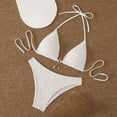 thumbnail image 1 of Maqroz Women Halter Bathing Suit Two Piece Back-Tie Bikini Top Triangle Bikini Bottoms Fashion Provocative Ribbed Swimwear With A Built-In Bra, 1 of 4