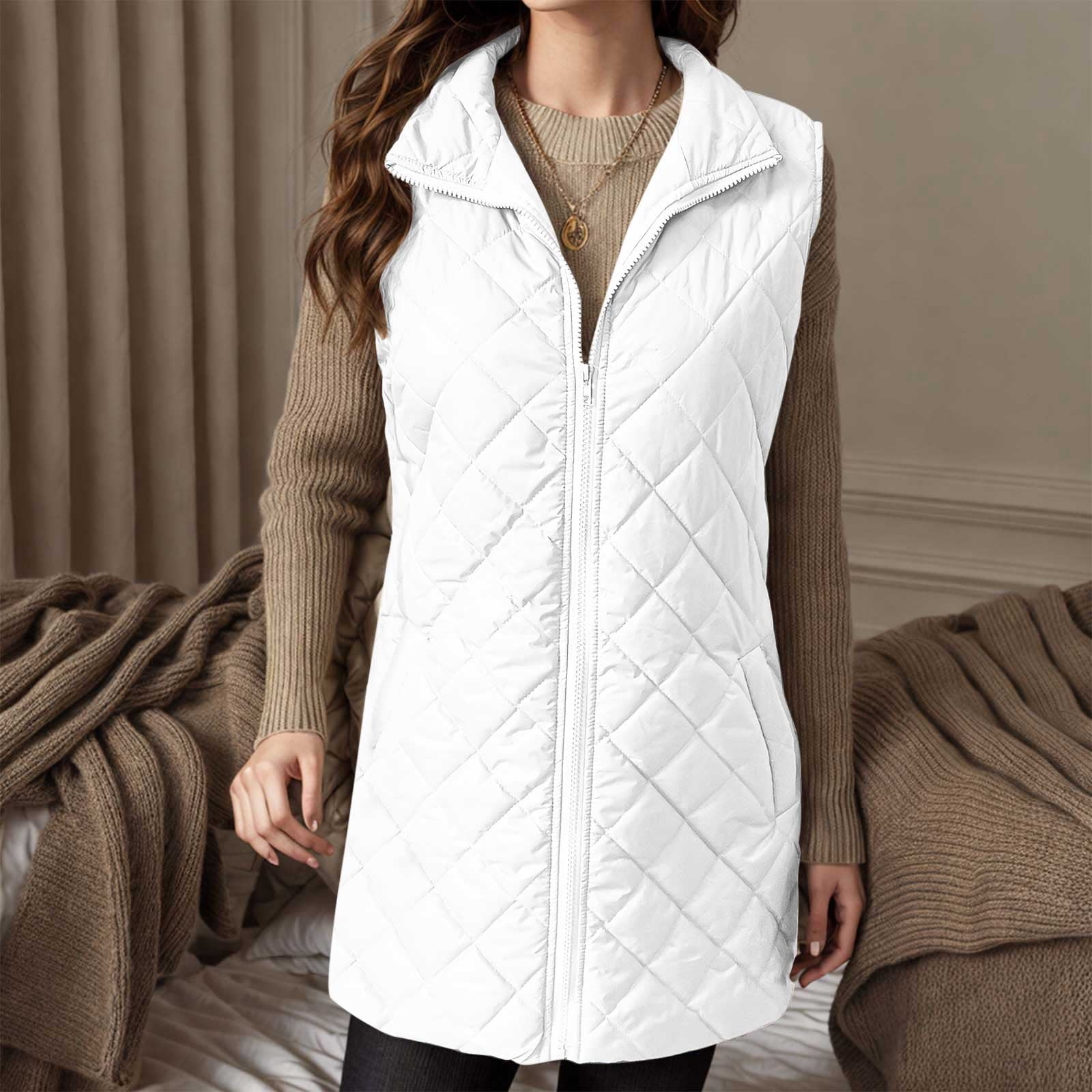 Waistcoat White Winter Vest Womens Maqroz Women Quilted Vest