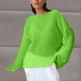 thumbnail image 1 of Maqroz Women's Sheer Long Sleeve Tops Sun Protection Crew Neck Casual Beach Cover Up See Through Mesh Blouse Long Sleeve Lightweight Pullover Layer Shirt Green L, 1 of 4