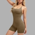 thumbnail image 1 of Maqroz Women's Backless Strappy Romper Seamless Athletic Jumpsuit for Yoga Gym Workout, Cross Back Bodysuit With Compression Bottoms, 1 of 7