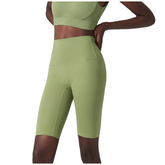 Maqroz Women's High Waisted Biker Shorts With Pockets, 2 Piece Yoga Outfits With Sports Bra for Gym Workout Running, Seamless Compression Athletic Set