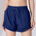 thumbnail image 1 of Maqroz Womens Elastic Waist Drawstring Mesh Panel Athletic Shorts Lightweight Breathable Summer Workout Clothing for Running Gym Hiking with Pockets, 1 of 5