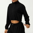 thumbnail image 1 of Maqroz Womens Half Zip UPF 50+ UV Sun Protection Shirts Long Sleeve Rash Guard Pullover Cropped Tops High Collar Outdoor Quick Dry Fishing Hiking Workout Yoga Shirts Clothes Black M, 1 of 5