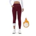 thumbnail image 1 of Maqroz Womens Leggings Thermal Fleece Lined High Waist Winter Warm Thick Stretch Active Workout Pants with Pockets, 1 of 7