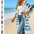 thumbnail image 1 of Maqroz Womens Plus Size Kimono Cardigan Short Sleeve Beach Cover Up Loose Open Front Duster Lightweight Summer Swimwear Tops, 1 of 5