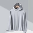 thumbnail image 1 of Maqroz Womens Rash Guard Long Sleeve UPF 50+ UV Sun Protection Jacket Lightweight Breathable Full Zip Athletic Quick Dry Waterproof Shirts Fishing Hiking Outdoor Gray XXXXL, 1 of 7