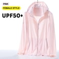 thumbnail image 1 of Maqroz Womens Sun Protection Jackets UPF 50+ Full Zip Athletic Long Sleeve Shirts Outdoor Lightweight Quick Dry Rash Guard Jacket Pink L, 1 of 3