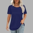 thumbnail image 1 of Maqroz Womens T Shirts Loose Fit Cotton Crew Neck Solid Short Sleeve Tunic Tops Summer Vacation Casual Basic Tee 2026 Navy S, 1 of 6
