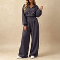 thumbnail image 1 of Maqroz Womens Two Piece Lounge Sets V Neck Pullover Hoodie Sweatshirts Wide Leg Pants Casual Matching Tracksuits Trendy Athletic Sweatsuits for Casual Coffee Dates, 1 of 9