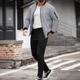 thumbnail image 1 of Maqroz Workout Sets for Men Long Sleeve Zip Up Jacket and Drawstring Pants Lightweight Breathable Sport Wear with Pockets, 1 of 5