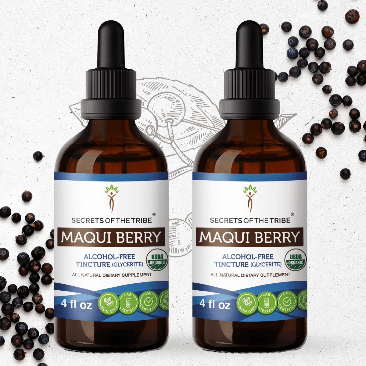 Maqui Berry Tincture Alcohol-FREE Extract, Organic Maqui Berry