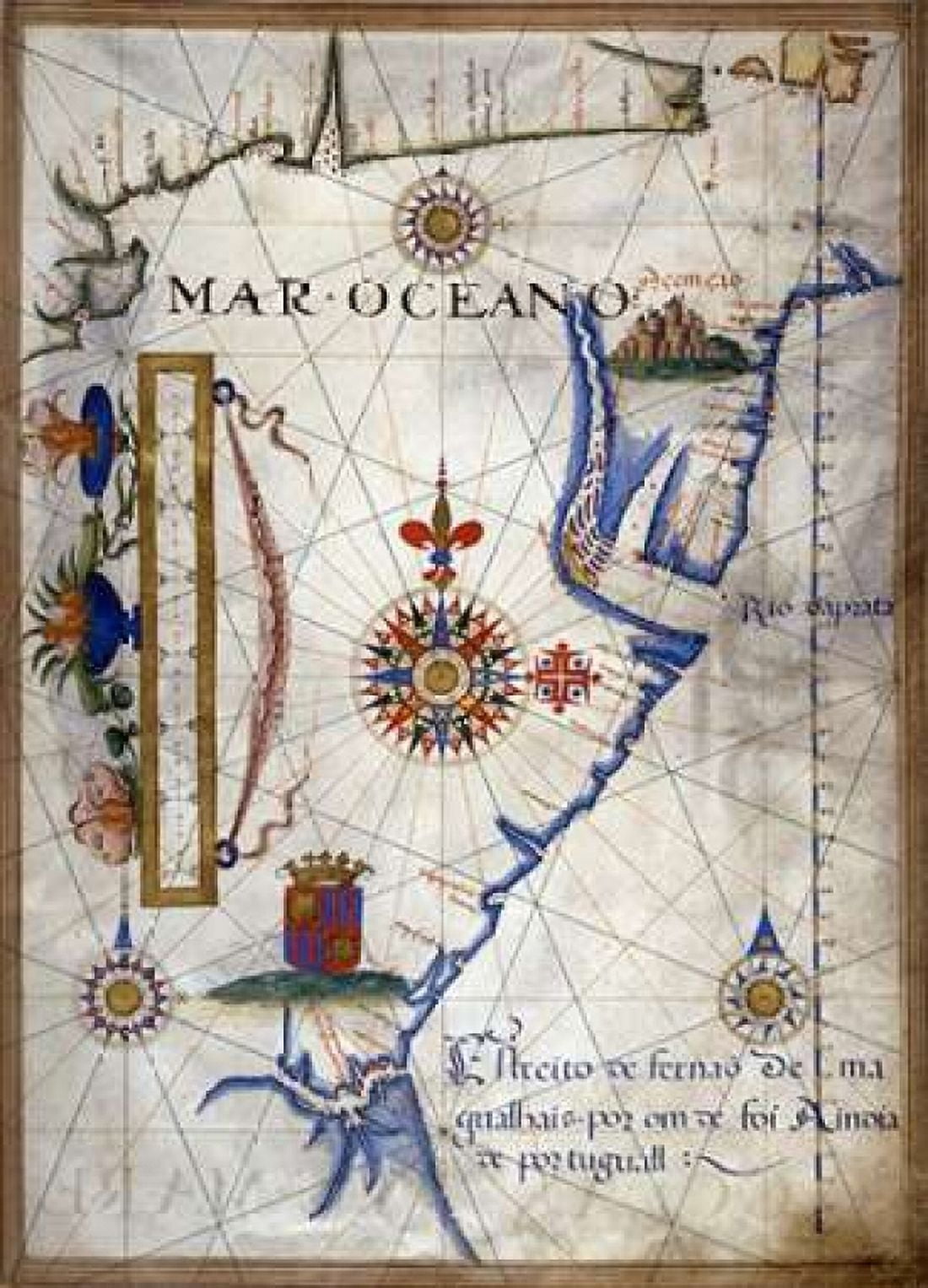 Mar Oceano - Portolan Atlas Illumination Canvas Art - Sebastiano Lopes (20 x 28)