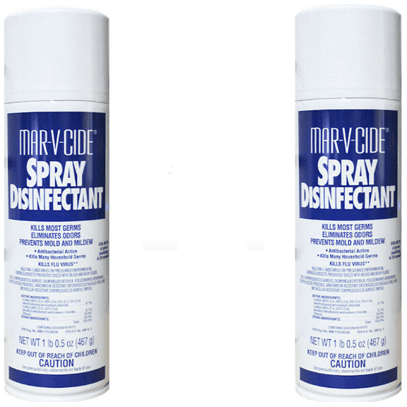 Mar-V-Cide Spray Disinfectant Eliminates Odors Kills Most Germs 1lbs 0.5OZ 2 Pack