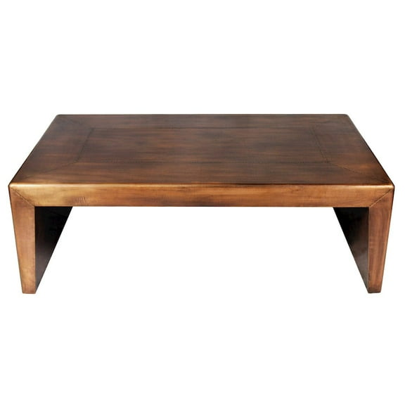 Mar Vista Way Metal Cladded Cocktail Table with Copper Finish