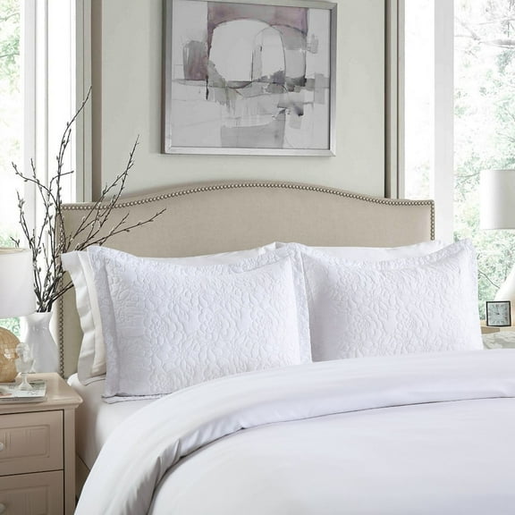 MarCielo 2 Pcs Embroidery Pillow Sham Microfiber Pillow Shams RP(Standard)