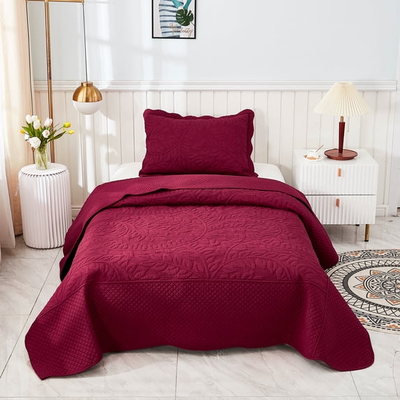 MarCielo 2-Piece Cotton Twin Size Bedspread Set Coverlet Set