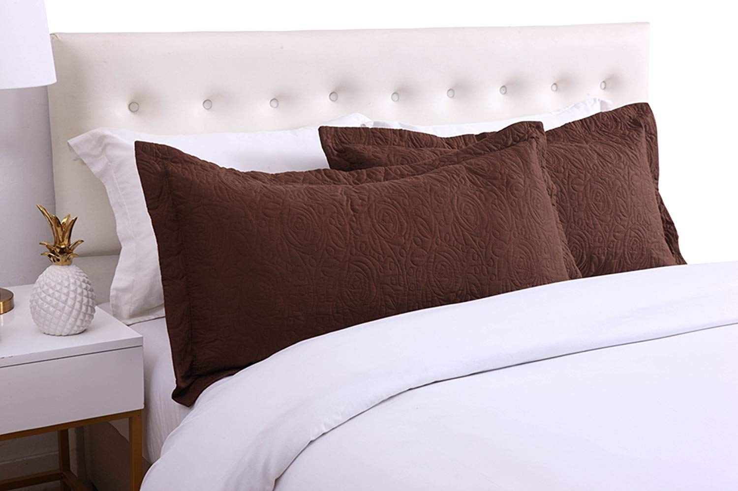 MarCielo King Size Pillow Shams, 2-Piece Embroidered Microfiber, 20" x ...