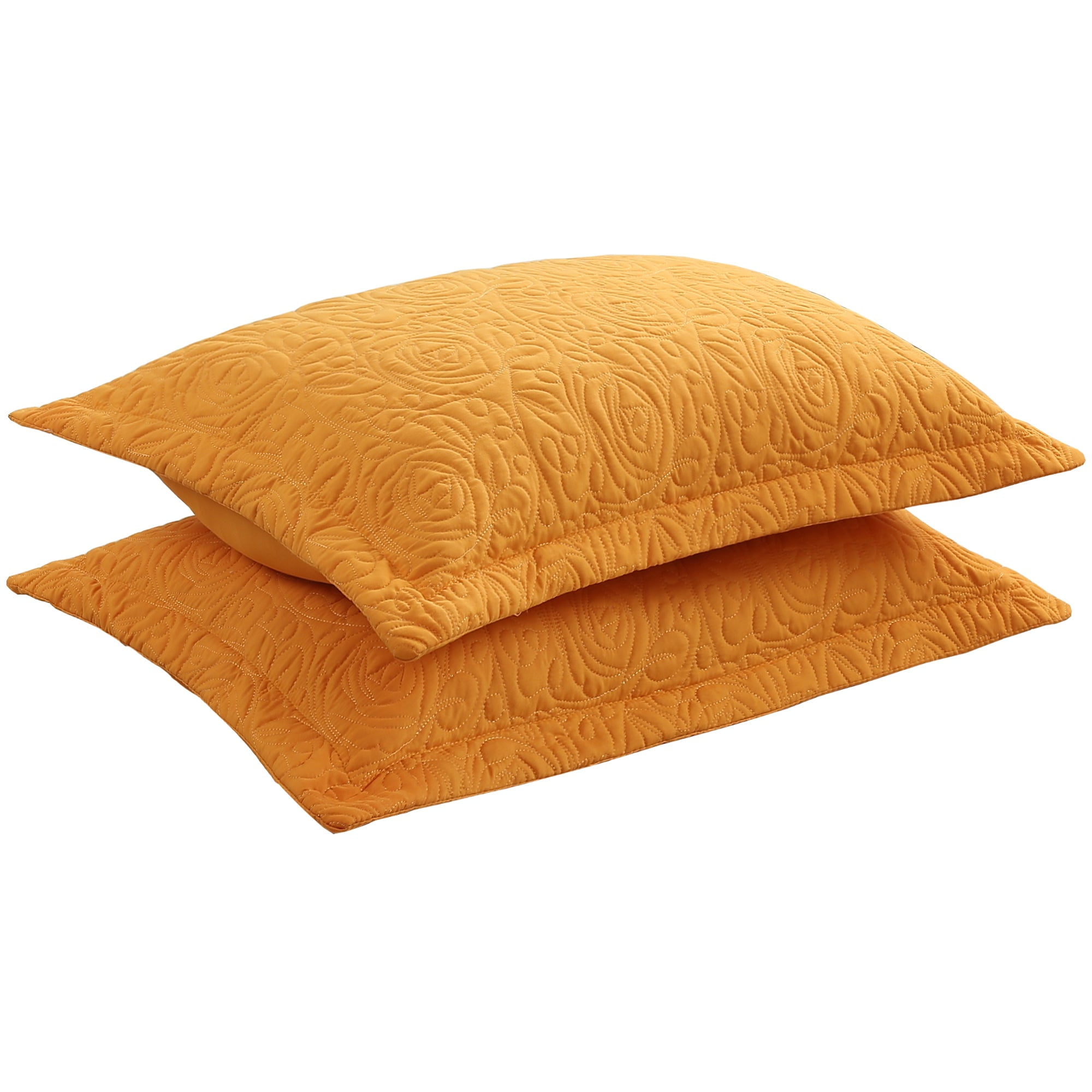 Turmeric Embroidered Cotton Polyester Standard Pillow Shams