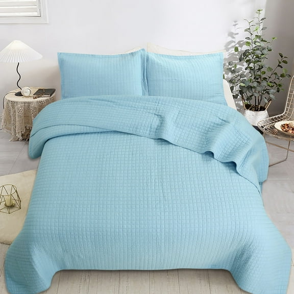 MarCielo 3 Piece 100% Cotton Quilt Set Lightweight Bedspread Bed Coverlets B70