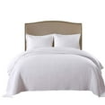 thumbnail image 1 of MarCielo 3 Piece 100% White Cotton Quilt Set Lightweight Bedspread Bed Coverlets Comforter Set, Traditional Check (King), 1 of 8