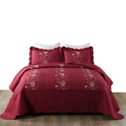 MarCielo 3 Piece Lightweight Bedspread Quilt Set Microfiber Quilt Bedspreads Bed Coverlet Set Prewashed Lapaz