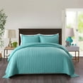 thumbnail image 1 of MarCielo 3 Piece Lightweight Bedspread Quilt Set Microfiber Quilt Bedspreads Bed Coverlet Set Prewashed Leaf (Teal, Queen), 1 of 6