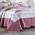 thumbnail image 1 of MarCielo  3 Piece Printed Quilt Set Lightweight Bedspread Set Lily Cosmetic Red - Queen, 1 of 6