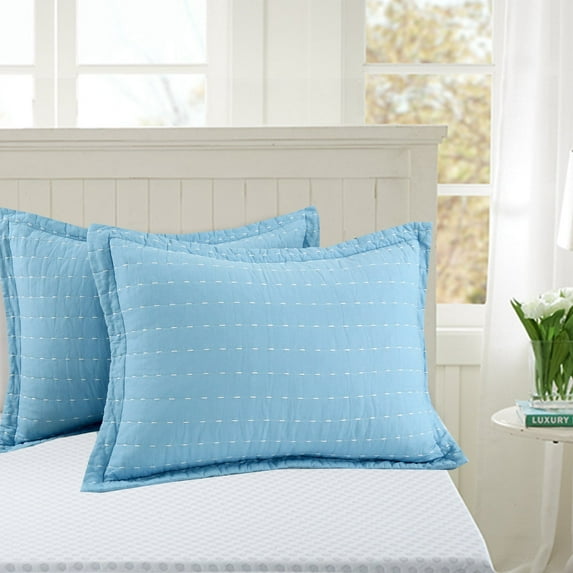 MarCielo 3 PCS 100% Cotton Oversized Bedspread Set Coverlet Quilt Set Stitching