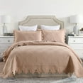 thumbnail image 1 of MarCielo 3Pcs 100% Cotton Oversized Quilt Bedspread Coverlet Set TK, 1 of 7