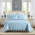 thumbnail image 1 of MarCielo 3Pcs 100% Cotton Oversized Quilt Bedspread Coverlet Set TK, 1 of 7