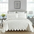 thumbnail image 1 of MarCielo 3Pcs 100% Cotton Oversized Quilt Bedspread Coverlet Set TK, 1 of 8