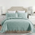thumbnail image 1 of MarCielo 3Pcs 100% Cotton Oversized Quilt Bedspread Coverlet Set TK, 1 of 7
