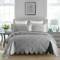 thumbnail image 1 of MarCielo 3Pcs 100% Cotton Oversized Quilt Bedspread Coverlet Set TK, 1 of 7