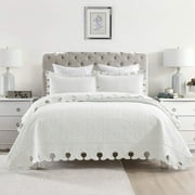 MarCielo 3Pcs 100% Cotton Oversized Quilt Bedspread Coverlet Set TW